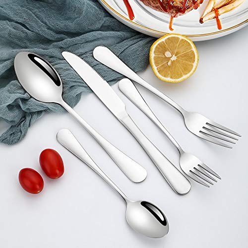 Silverware Set, Briout Flatware Set Service for 4 Stainless Steel Cutlery Set 20 Piece Include Upgraded Knife Spoon Fork Mirror Polished, Dishwasher Safe