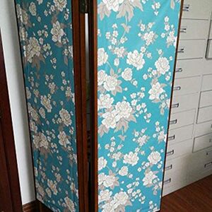 Blue Floral Decorative Adhesive Paper Shelf Liner Peel and Stick Wallpaper for Kitchen Cabinets Drawers Countertops 17.7inch by 100inch (Blue)