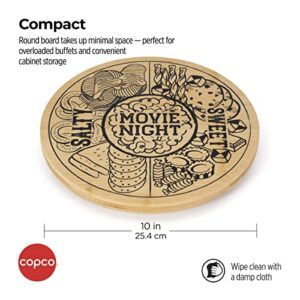 Copco Bamboo Lazy Susan Kitchen Turntable for Entertaining, Movie Night DIY Design, 10-Inch, Bamboo