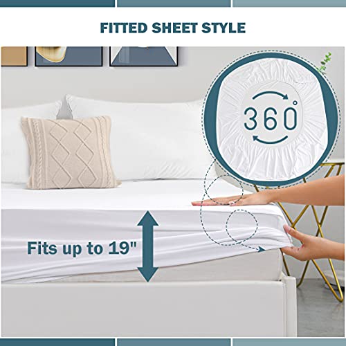 UNILIBRA 2 Pack Twin Size 100% Waterproof Mattress Protector , Breathable, Noiseless Mattress Cover, 6"-19" Fitted Deep Pocket Mattress Protector Cover - Vinyl Free