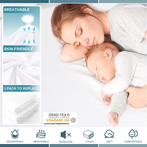 UNILIBRA 2 Pack Twin Size 100% Waterproof Mattress Protector , Breathable, Noiseless Mattress Cover, 6"-19" Fitted Deep Pocket Mattress Protector Cover - Vinyl Free