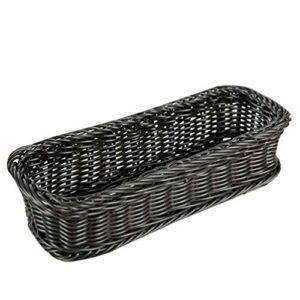 doitool utensil caddy plastic flatware organizer rustic shelf baskets woven wicker storage baskets fork spoon bin organizer size 3