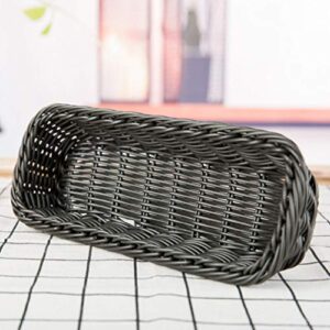 DOITOOL Utensil Caddy Plastic Flatware Organizer Rustic Shelf Baskets Woven Wicker Storage Baskets Fork Spoon Bin Organizer Size 3