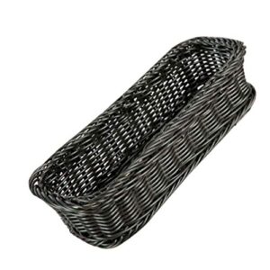 DOITOOL Utensil Caddy Plastic Flatware Organizer Rustic Shelf Baskets Woven Wicker Storage Baskets Fork Spoon Bin Organizer Size 3