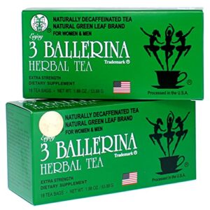 3 ballerina tea extra strength 18 tea bags, drink, 36 count, (pack of 2)