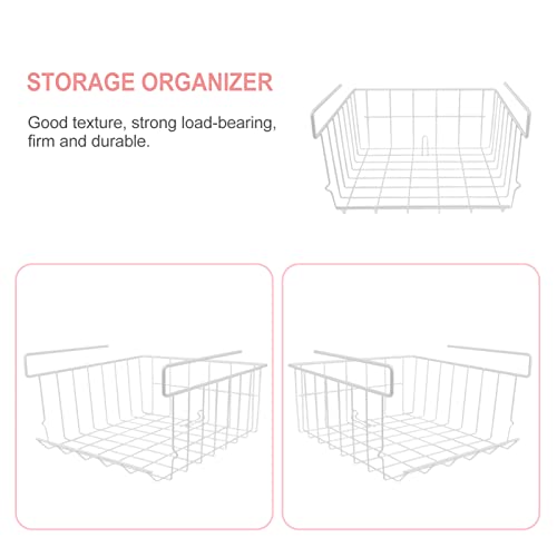 DOITOOL Under Cabinet Shelf Basket Organizer Rack Under Cabinet Drawer Organizer under Cabinet Storage Organizer Self Adhesive under Desk Drawer Desk Accessories Organizer