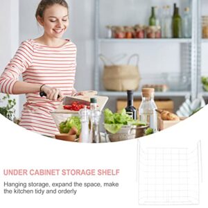 DOITOOL Under Cabinet Shelf Basket Organizer Rack Under Cabinet Drawer Organizer under Cabinet Storage Organizer Self Adhesive under Desk Drawer Desk Accessories Organizer