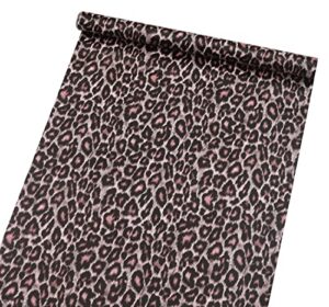 peel and stick animal leopard print contact paper shelf liner dresser drawer liner for cabinets table desk furniture arts crafts wall decor 17.7x117 inches