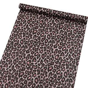 Peel and Stick Animal Leopard Print Contact Paper Shelf Liner Dresser Drawer Liner for Cabinets Table Desk Furniture Arts Crafts Wall Decor 17.7X117 Inches