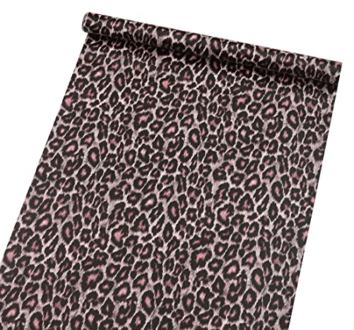 Peel and Stick Animal Leopard Print Contact Paper Shelf Liner Dresser Drawer Liner for Cabinets Table Desk Furniture Arts Crafts Wall Decor 17.7X117 Inches