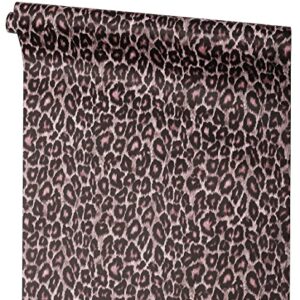 Peel and Stick Animal Leopard Print Contact Paper Shelf Liner Dresser Drawer Liner for Cabinets Table Desk Furniture Arts Crafts Wall Decor 17.7X117 Inches