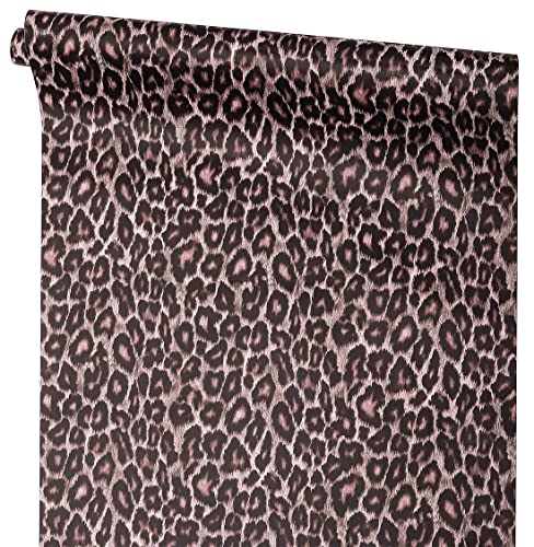 Peel and Stick Animal Leopard Print Contact Paper Shelf Liner Dresser Drawer Liner for Cabinets Table Desk Furniture Arts Crafts Wall Decor 17.7X117 Inches