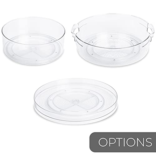 Smart Design Set of 2 Turntable Lazy Susan Spinning Organizer - 11.5 inch - BPA Free Plastic Resin - Fridge, Freezer, Cabinet, Food, Spices, Pantry - Clear