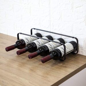 Home Zone Kitchen Tabletop Wine Storage Rack, Stackable Modular Design, Holds up to 4 Bottles (Oil-Rubbed Bronze)