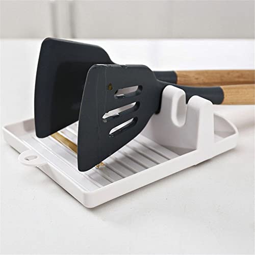 Kitchen Accessories Cap Shelf Lid Stand Spoon Rest Stove Organizer Spoon Holder Pot Lid Holder Pots Cover Rack Wall-Mounted(White)