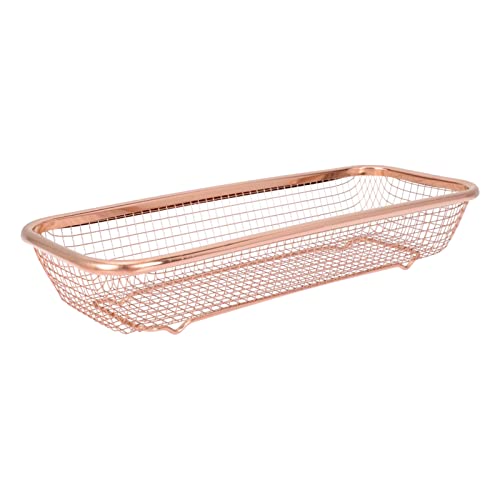 Cabilock Desktop Utensil Basket Utensil Drawer Organizer Chopsticks Storage Basket Cutlery Tray Silverware Flatware Kitchen Utensil Cutlery Tray for Home Shop Rose Gold