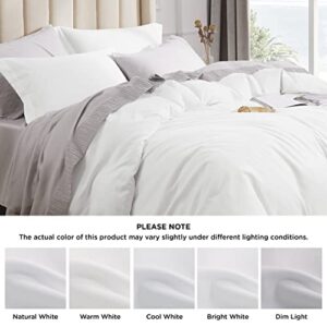 BEDSURE White Duvet Covers Queen Size - Soft Brushed Microfiber Duvet Cover Set 3 Pieces with Zipper Closure, 1 Duvet Cover 90x90 inches and 2 Pillow Shams(No Comforter)