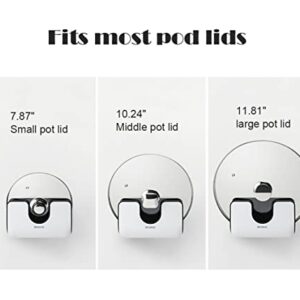 Wall Mounted Pot Lid Holders, MOPMS Cabinet Door Lid Organizer Pot Hangers with Adjustable Hooks for Kitchen Wall Mount, Pot Lid Rack Rest Stand