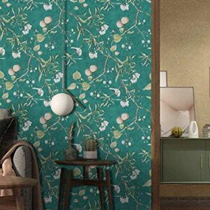 17.7x117 Inches Self Adhesive Vinyl Rustic Floral Bird Shelf Liner Contact Paper Wallpaper for Cabinets Dresser Drawer Walls Waterproof Removable