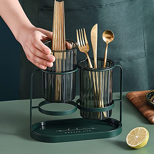 Chopsticks Drain Holder, Light Luxury Chopstick Holder, European-Style Household Drain Chopstick Holder, Kitchen Tableware Cutlery Storage Rack, Double Chopstick Storage Cage