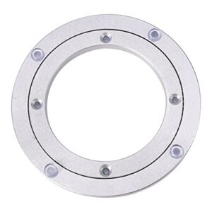 aluminum alloy turntable bearings heavy duty bearing table swivel plate hardware round rotating turntable for restaurant dining table cake decorations tv monitor stand(8 inch)