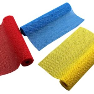 5 Pack Rainbow Assortment Anti-Slip Mat Rug Non Skid - Shelf and Drawer Liner Trim to Fit 12 inch x 60 inch Each Roll