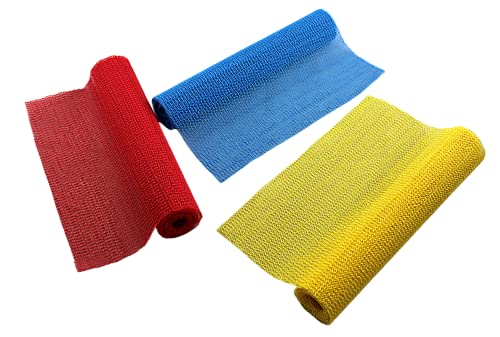 5 Pack Rainbow Assortment Anti-Slip Mat Rug Non Skid - Shelf and Drawer Liner Trim to Fit 12 inch x 60 inch Each Roll