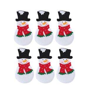 amosfun 6pcs christmas cutlery gift bag tableware holders silverware holder pockets for christmas table decoration (snowmen)