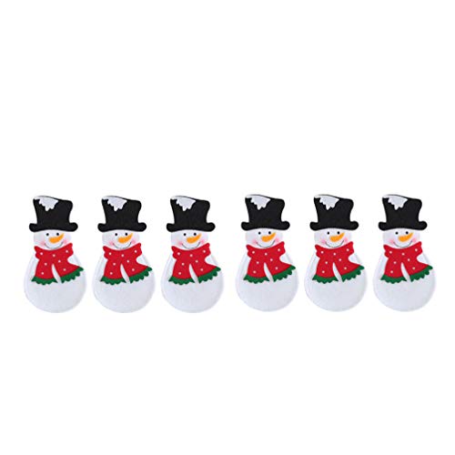 Amosfun 6pcs Christmas Cutlery Gift Bag Tableware Holders Silverware Holder Pockets for Christmas Table Decoration (Snowmen)