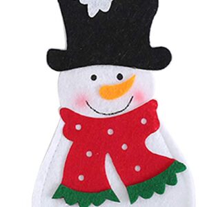 Amosfun 6pcs Christmas Cutlery Gift Bag Tableware Holders Silverware Holder Pockets for Christmas Table Decoration (Snowmen)