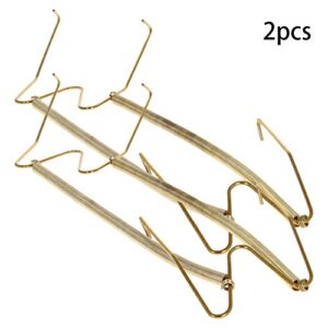 Fielect 2Pcs Plate Hanger 15.98" W Type Stainless Steel Plate Hangerswith Tip Protectors for Walls Compatible Decorative Plates Hooks Dish Diaplay Holder