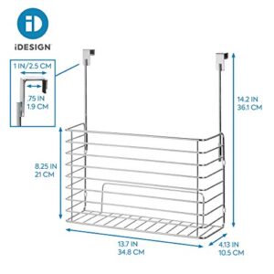 iDesign Classico Metal Over the Cabinet Kitchen Bakeware Organizer Basket for Cutting Boards, Baking Sheets, Pans, 13.73" x 5.18" x 14.2" - Chrome