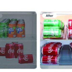 Clear Soda Can Organizer for Fridge, Kitchen, Pantry, Cabinets, Countertop Beverage Holder Set of 1