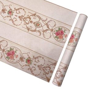 yifely vintage rose furniture paper self-adhesive shelf liner refurnish old dress drawer surface christmas decor 17.7 inch by 9.8 feet