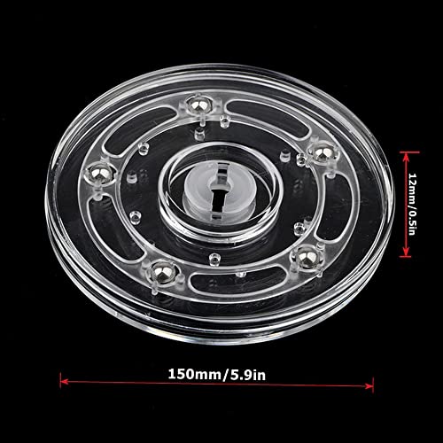 Kepfire 6 inch Clear Acrylic Lazy Susan Turntable Organizer Ball Bearing Revolving Display Base Kitchen Spice Rack Cake Makeup Table Decorating