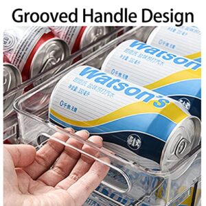 CHBC Fridge Bin BPA-Free Plastic Beverage Can Organizer Without Lid, Clear, 13.39in x 15.3in x 5.31in