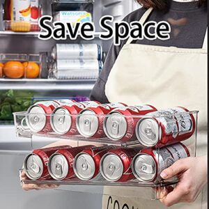 CHBC Fridge Bin BPA-Free Plastic Beverage Can Organizer Without Lid, Clear, 13.39in x 15.3in x 5.31in