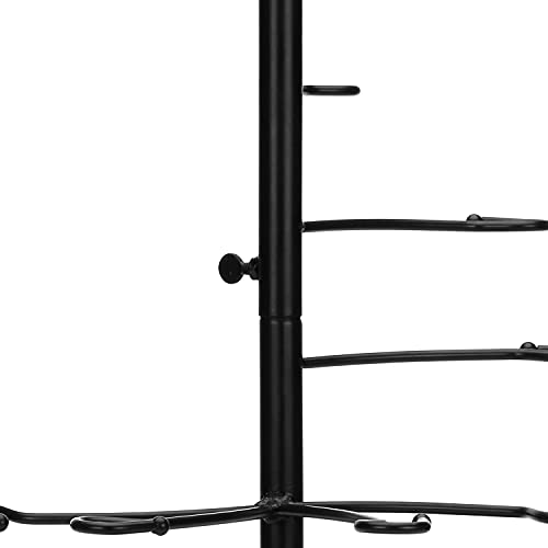 MyGift Black Metal Wine Glass Holder Countertop Stand, Spiral Hanging Wine Glass Rack, Holds 10 Stemware Glasses