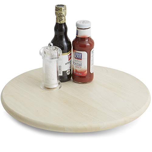 Woodard & Charles Round Lazy Susan Turntable with Stainless Steel Ball Bearing Mechanism (Whitewash)