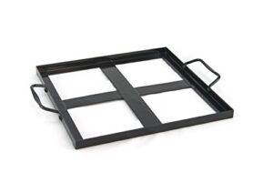 charcoal companion porcelain coated salt plate holder, 10.2″ x 10.2″, black