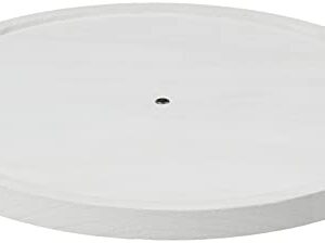 iDesign Renewable Paulownia Wood Collection Turntable Organizer, 10.5" x 1.19" x 10.5", White Wash