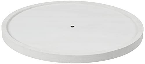 iDesign Renewable Paulownia Wood Collection Turntable Organizer, 10.5" x 1.19" x 10.5", White Wash