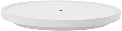 iDesign Renewable Paulownia Wood Collection Turntable Organizer, 10.5" x 1.19" x 10.5", White Wash