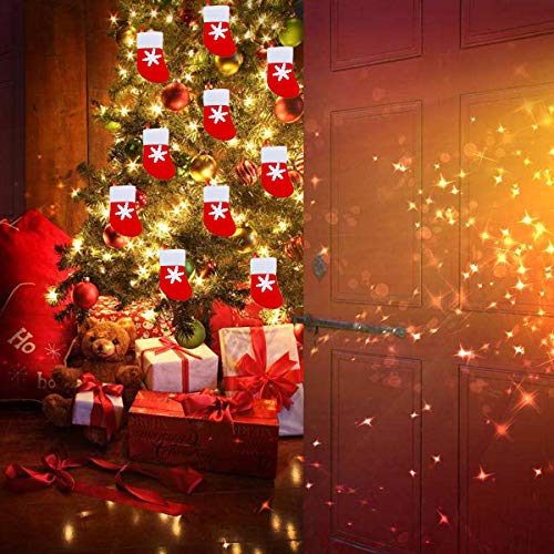 24 Packs Christmas Dinner Table Decorations, Mini Snowflake Tableware Holders, Christmas Socks Decoration Xmas Candy Pouch Bag Socks Stockings Knife Spoon Fork Bag for Christmas Party Decoration Gifts