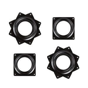 lazy susan square turntable bearings 4pack 3inch steel rotating bearing swivel plate lazy susan hardware base parts kit for serving trays kitchen cabinet craft project (3 inch, 4)