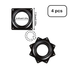 Lazy Susan Square Turntable Bearings 4Pack 3Inch Steel Rotating Bearing Swivel Plate Lazy Susan Hardware Base Parts Kit for Serving Trays Kitchen Cabinet Craft Project (3 Inch, 4)