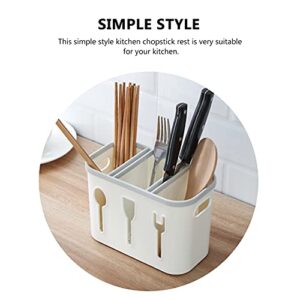 Cabilock Flatware Holders Kitchen Utensil Caddy Plastic Chopsticks Holder Drying Rack Basket Fork Spoon Drain Storage Holder Cup Pot for Kitchen Accessories Sink Cutlery Drainer