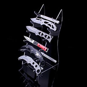 2 Sets Six Layers Heavy Duty acrylic Knife Display Stands,Pocket Knives Cabinet Holder,Hunting Survival Knife Rack