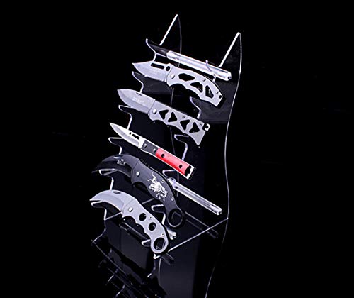 2 Sets Six Layers Heavy Duty acrylic Knife Display Stands,Pocket Knives Cabinet Holder,Hunting Survival Knife Rack