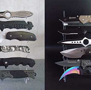 2 Sets Six Layers Heavy Duty acrylic Knife Display Stands,Pocket Knives Cabinet Holder,Hunting Survival Knife Rack